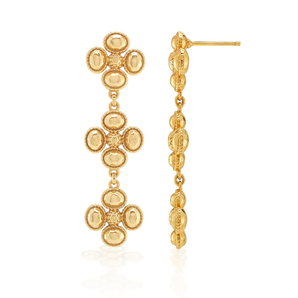 Capucine de Wulf Berry Clover Linear Earrings, Gold