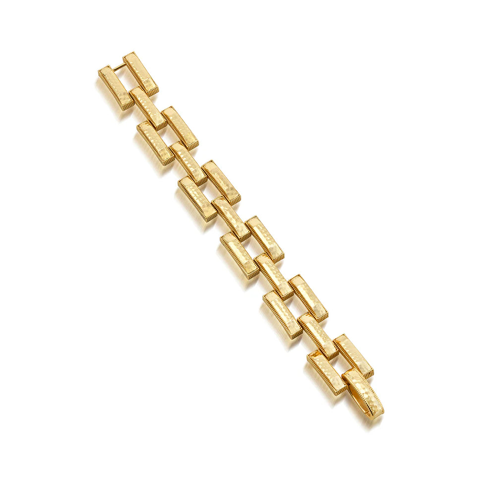 Capucine de Wulf Pathway Link Bracelet, Hammered Gold