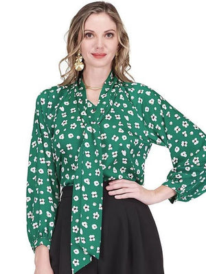 Jade Tie Front Blouse
