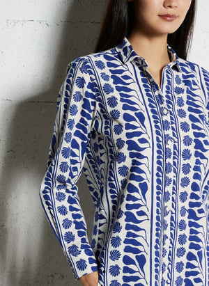 Hartford Corazon Blue Shell Printed Shirt