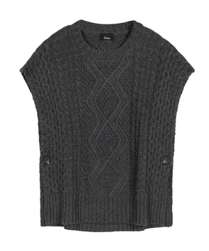 Echo Mixed Cable Open Side Poncho, Available in 2 Colors