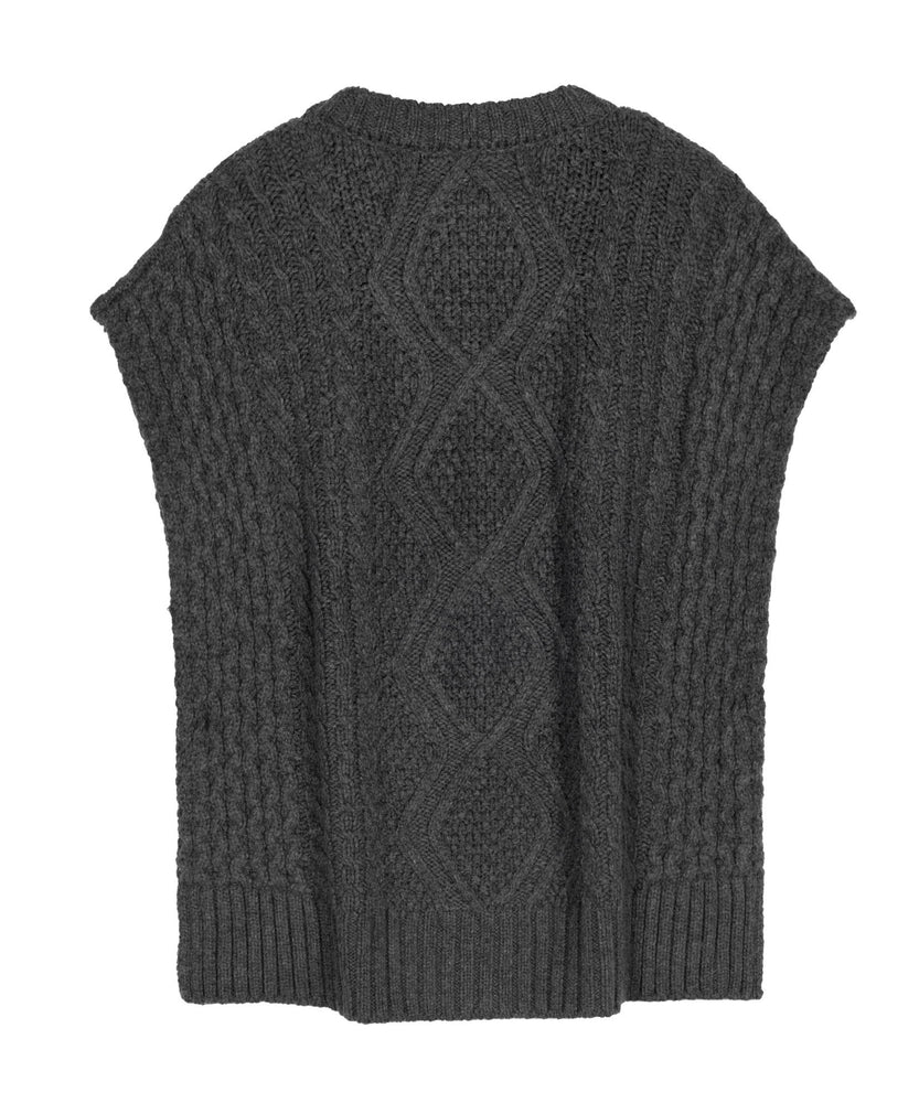 Echo Mixed Cable Open Side Poncho, Available in 2 Colors