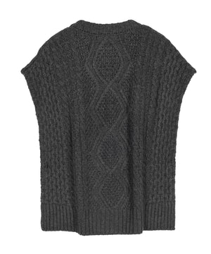 Echo Mixed Cable Open Side Poncho, Available in 2 Colors