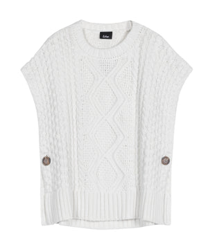 Echo Mixed Cable Open Side Poncho, Available in 2 Colors