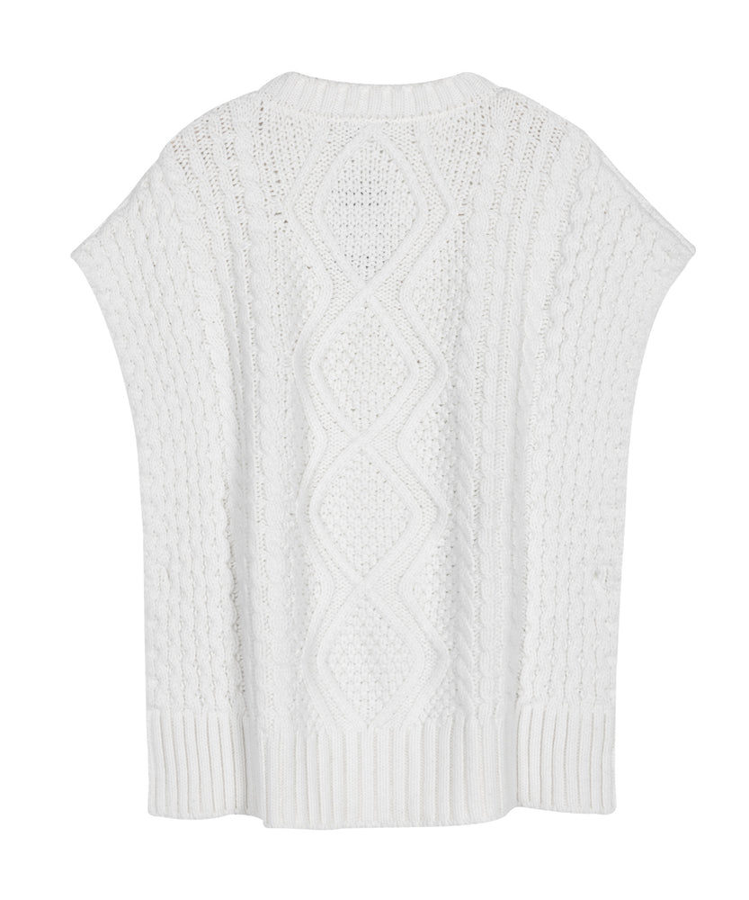 Echo Mixed Cable Open Side Poncho, Available in 2 Colors