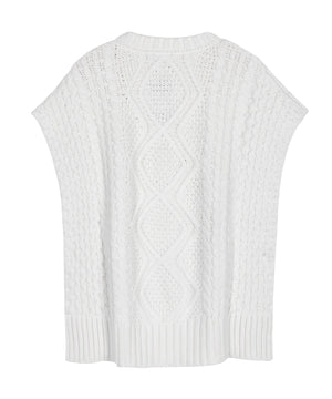 Echo Mixed Cable Open Side Poncho, Available in 2 Colors