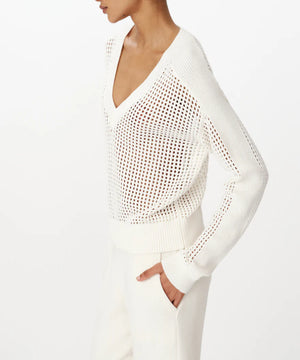 ATM Mesh Stitch V-Neck Sweater