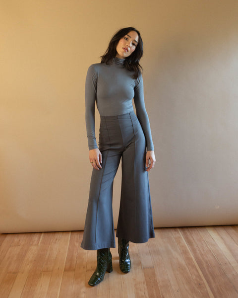 
            
                Load image into Gallery viewer, Ripley Rader Ponte Knit Wide Leg Pant Ankle Edit, Gunmetal
            
        
