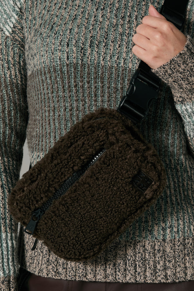Alp n Rock City Shearling Belt Bag, Coffee