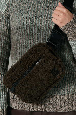 Alp n Rock City Shearling Belt Bag, Coffee