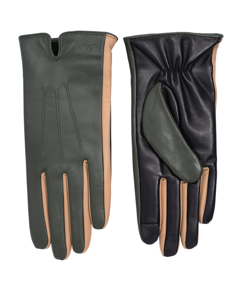 Echo Colorblock Leather Gloves, Available in 3 Colors