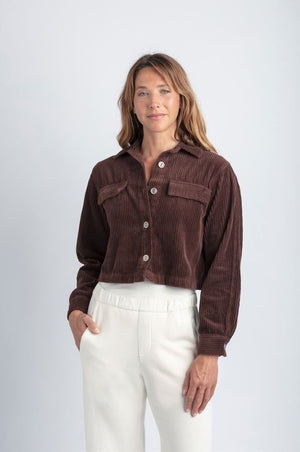 MILA Clothing Cropped Corduroy Jacket