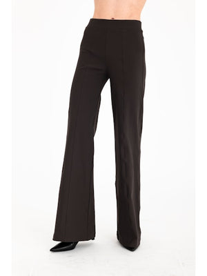 Elaine Kim Rubie Tech Stretch Wide Leg Pants, Cocoa