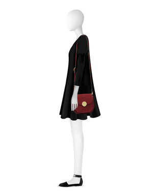 LeParmentier Agave Handbag, Burgundy