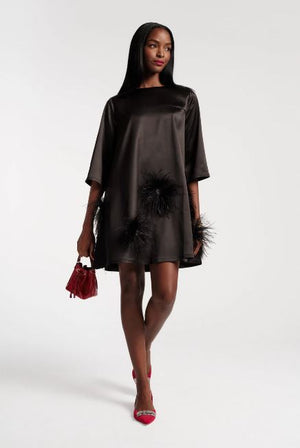Frances Valentine Edie Mini Dress Feather Pouf