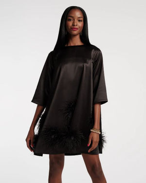 Frances Valentine Edie Mini Dress Feather Pouf
