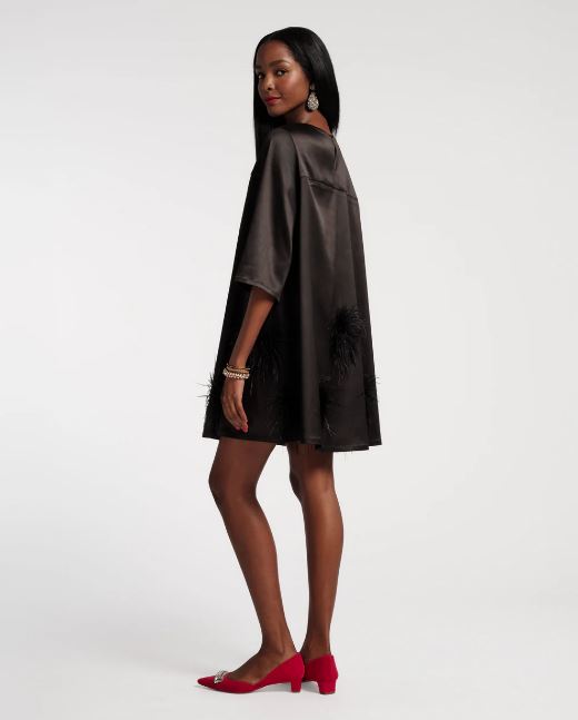 Frances Valentine Edie Mini Dress Feather Pouf