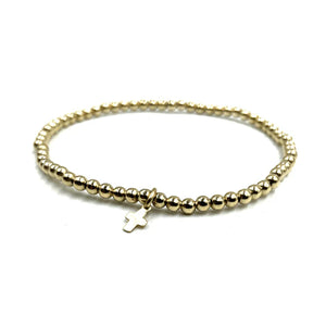 Erin Gray 3mm Gold Filled Karma Waterproof Bracelet with Luxe Cross