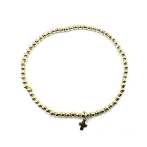 Erin Gray 3mm Gold Filled Karma Waterproof Bracelet with Luxe Cross