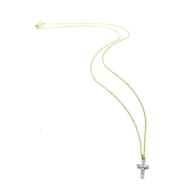 Erin Gray Diamond Cross on a 14k Gold Necklace, Available in 2 Lengths