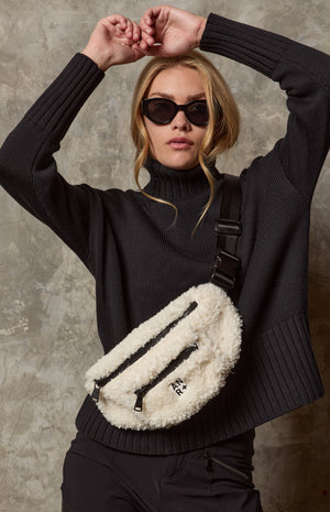 Alp n Rock Everyday Shearling Belt Bag, Ivory