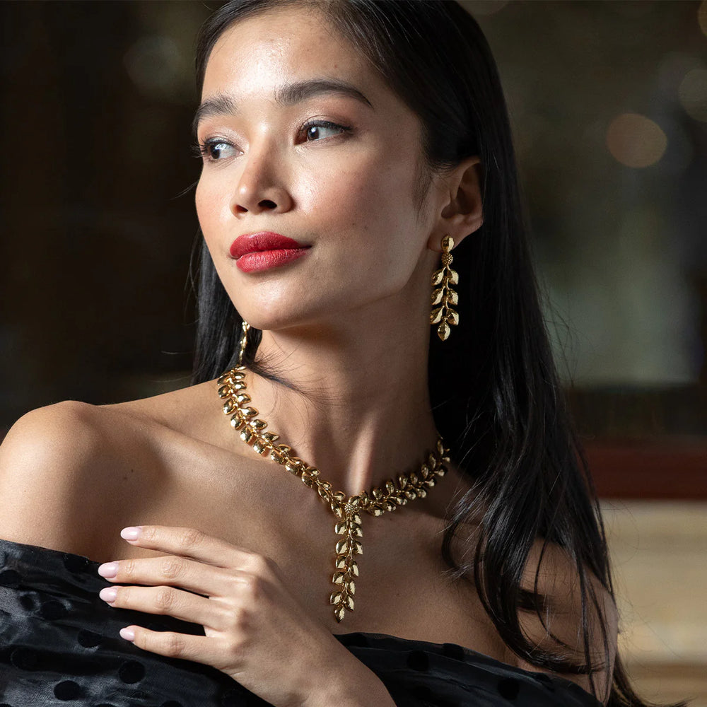 Capucine de Wulf Golden Laurel Dangle Earrings