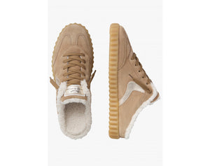 Voile Blanche Ines Suede and Faux Fur Mule Sneaker