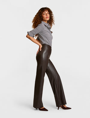 Commando Faux Leather Wide Leg Pant, Espresso