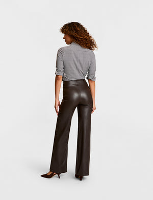 Commando Faux Leather Wide Leg Pant, Espresso