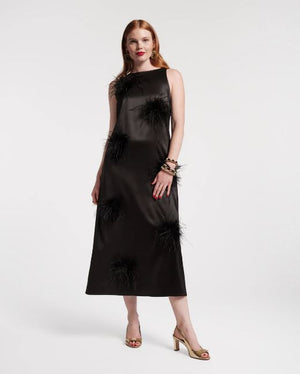 Frances Valentine Francesca Maxi Dress Feather Pouf