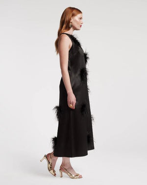 Frances Valentine Francesca Maxi Dress Feather Pouf