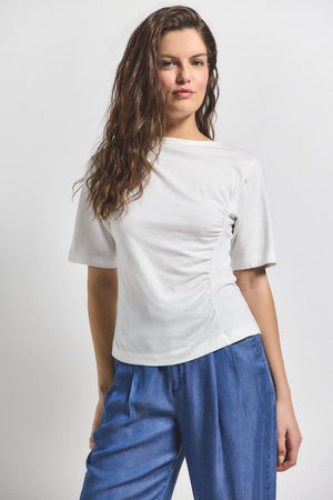 Derek Lam 10 Crosby Frederic Ruched Short Sleeve Tee