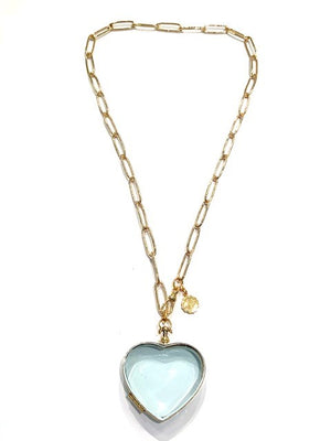 Brigitte Regula XL Heart Brass Locket on a Gold Filled Chain