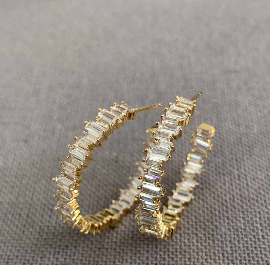 Theia Jewelry Hestia Medium Hoops, Available in 2 Colors