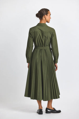 Derek Lam 10 Crosby Kenza Pleated Shirt Dress