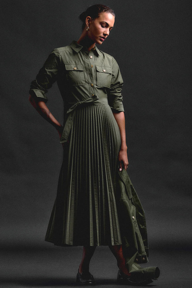Derek Lam 10 Crosby Kenza Pleated Shirt Dress