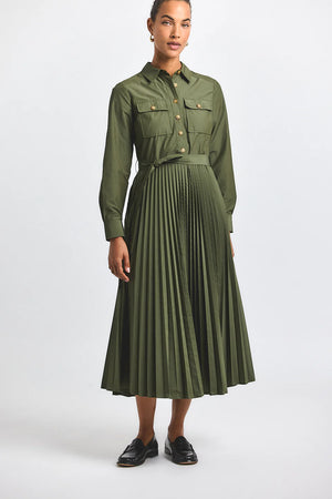 Derek Lam 10 Crosby Kenza Pleated Shirt Dress
