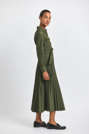 Derek Lam 10 Crosby Kenza Pleated Shirt Dress