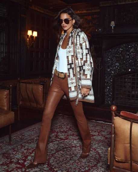 L'Agence Jair Jacquard Fringe Cardigan