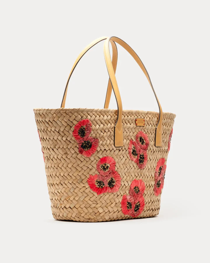 Frances Valentine Tote with Embroidery Poppies