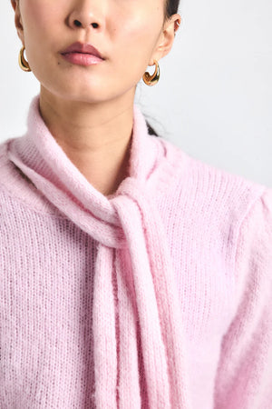 Derek Lam 10 Crosby Leilani Plush Knit Tie Neck Sweater