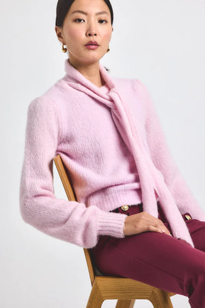Derek Lam 10 Crosby Leilani Plush Knit Tie Neck Sweater