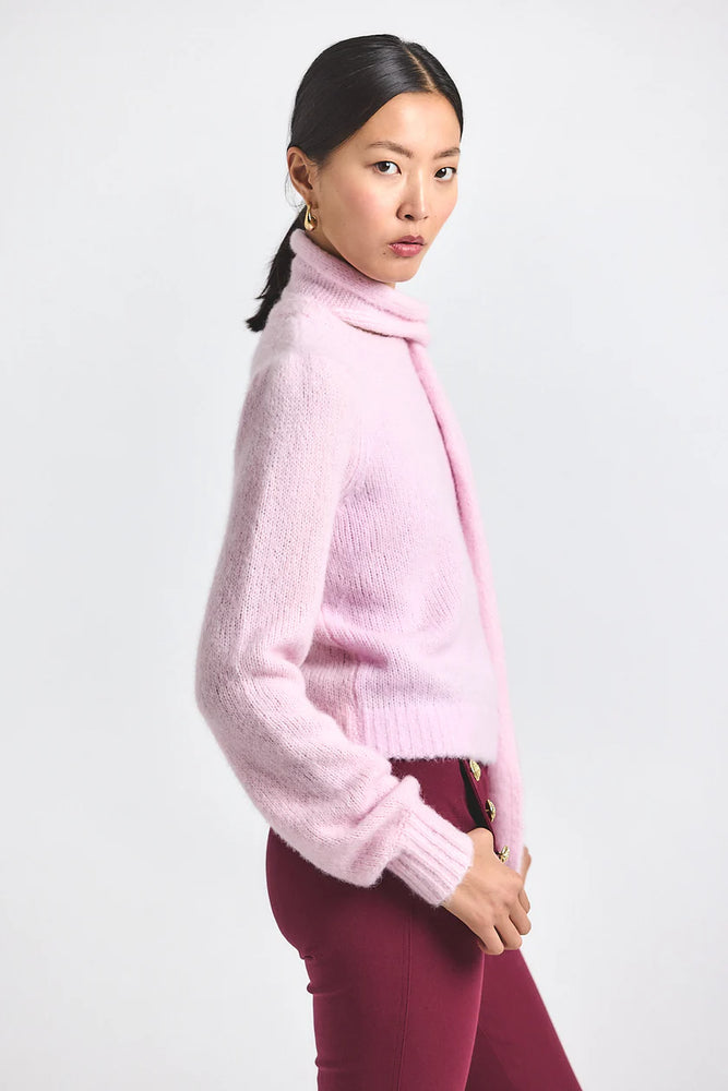 Derek Lam 10 Crosby Leilani Plush Knit Tie Neck Sweater