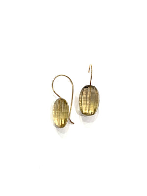 Sconset Flair Studio Faceted Lemon Quartz 10K Gold Earrings