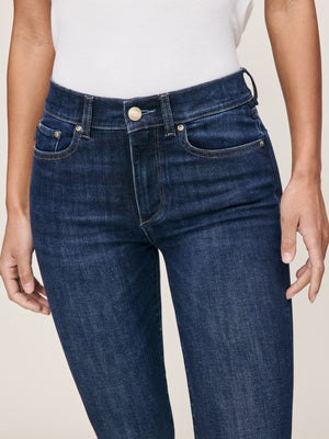 DL1961 Mara Straight: Mid Rise Instasculpt Ankle, Eastside