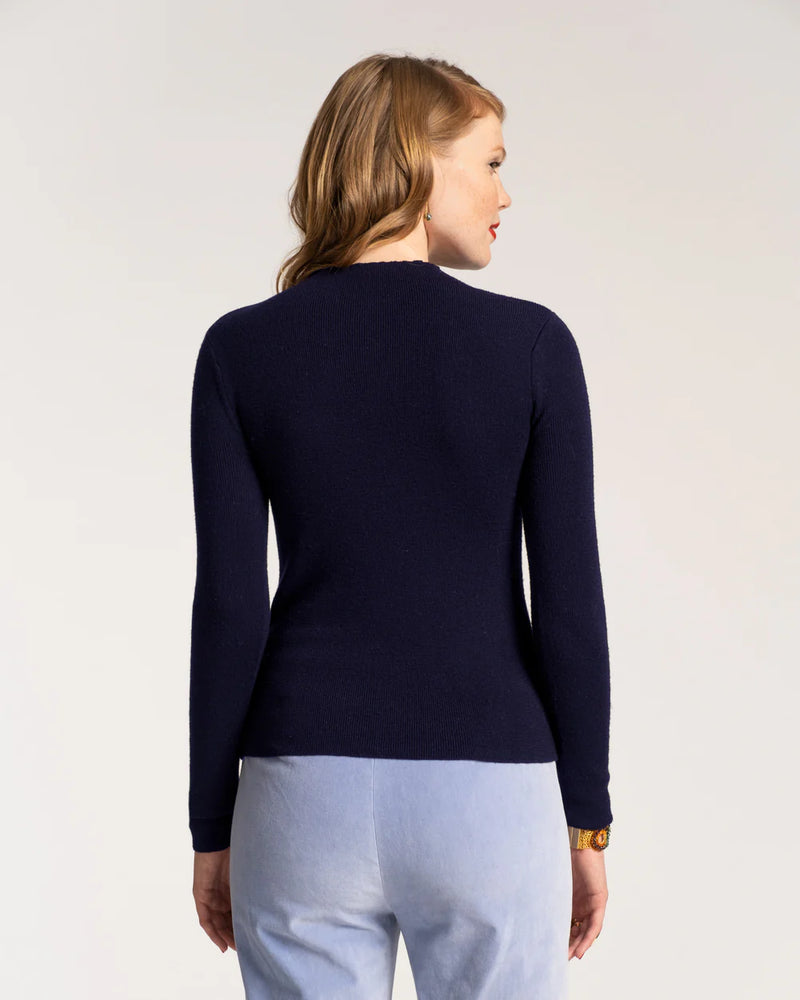 Frances Valentine Marie Long Sleeve Sweater, Navy