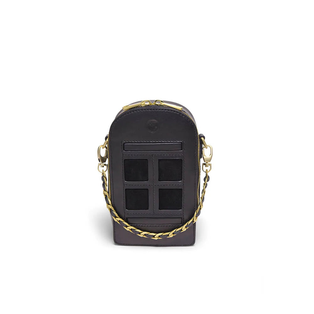 Ted 1942 Mini Door Bag, Black with Black Suede