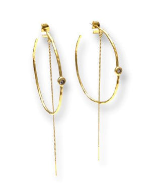 Theia Jewelry Olivia Chain Drop Hoop Earrings