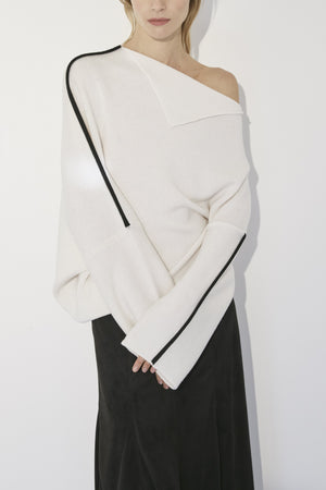 Pier Antonio Gaspari Asymmetrical Sweater with Piping
