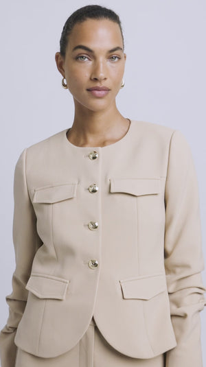 
            
                Load and play video in Gallery viewer, Derek Lam 10 Crosby Novessa Ruched Sleeve Jacket
            
        
